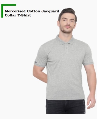 Mercerised Cotton Jacquard Collar T-Shirt
(Mercidised Grey)