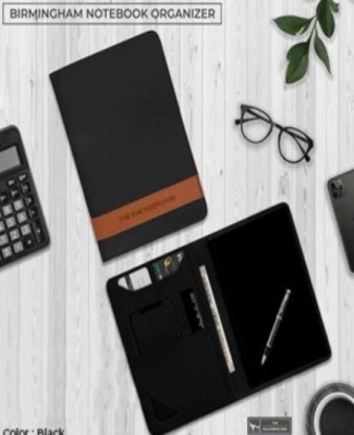 (REF JOHNIE WALKER) / VEGAN LEATHER BIRMINGHAM NOTEBOOK ORGANIZER with REPLACABLE NOTEBOOK