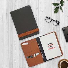 (REF ACCENTURE) METROPOLITAN NOTEBOOK ORGANIZER ( CANVAS- VEGAN LEATHER )
with REPLACABLE NOTEBOOK
