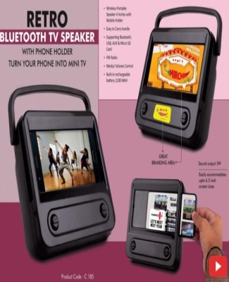 Retro Bluetooth TV Speaker with Phone holder | Turn your phone into mini TV