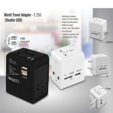 World travel Adaptor with Double USB