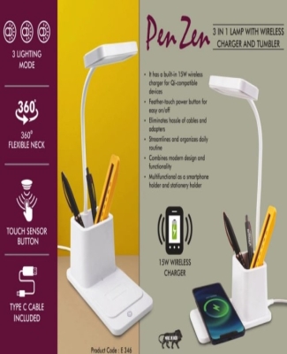 PenZen: 3 in 1 Lamp with 15W Wireless Charger and Tumbler