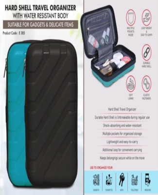 Hard Shell Travel Organizer with unbreakable shell | Suitable for Gadgets & Delicate items | Shock absorbing & Water Resistant