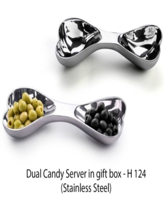 Stainless steel Dual Candy Server (in gift box)