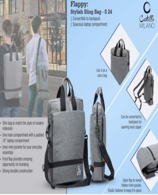 Flappy: Stylish Sling bag | Convertible to backpack | Spacious laptop compartment