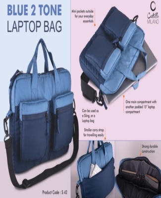 Slim 2 tone Laptop bag | Double outside pockets