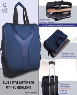 Y style laptop bag with PU highlight