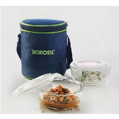 SET OF 2 LUNCH BOX KLIP - N - STORE ROUND VERTICAL BLUE