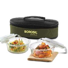 BASICS GLASS LUNCH BOX(ROUND - SET OF 2) - HORIZONTAL