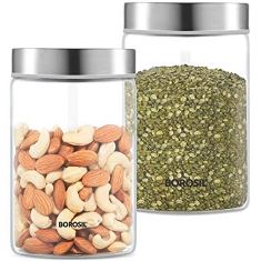 SET OF 2 ENDURA GLASS JAR SS LID (NEW ARRIVAL)