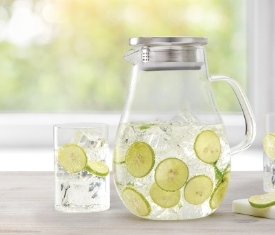 VISION GLASS JUG WITH STEEL LID (NEW ARRIVAL)