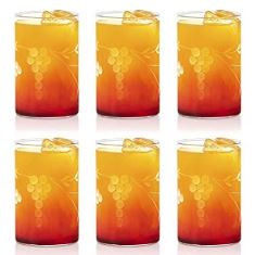 SET OF 6 CUT GLASSES  BERRY MEDIUM  (NEW ARRIVAL)