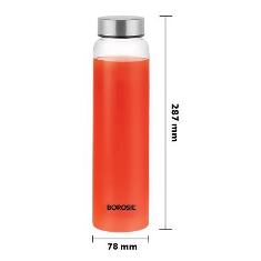 CRYSTO WIDE GLASS BOTTLE WITH SS LID (NEW ARRIVAL)
