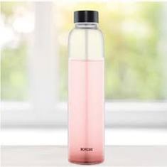 CRYSTO SLIM GLASS BOTTLE PINK GLASS LID (NEW ARRIVAL)
