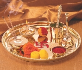 BRASS PUJA THALI-PUJA SAMAGRI/BELL FREE