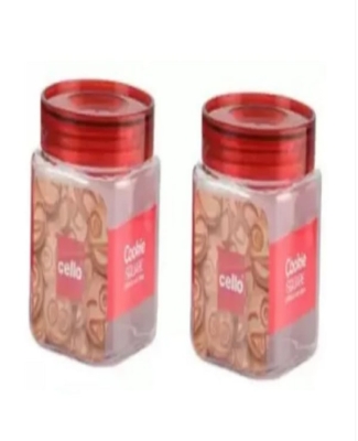 COOKIE SQUARE STORAGE JAR 2 PCS SET (500 ML*2)