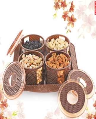 DELLA DRY FRUIT SET (4 CONTAINERS + 1 TRAY)