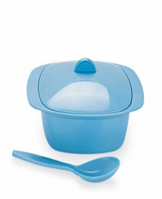 CELLOWARE SERVING BOWL WITH SPOON SQUARE