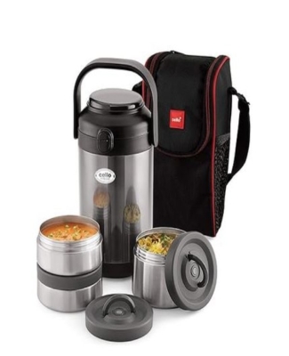 VACUUM LUNCH BOX SS Freedo-3 With Pouch