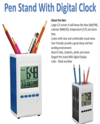 digital clock wih pen stand