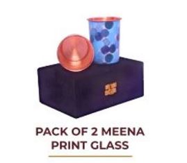 PACK OF 2 MEENA PRINT GLASS