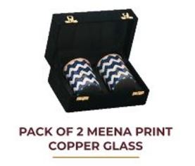 PACK OF 2 MEENA PRINT COPPER GLASS