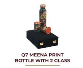 Q7 MEENA PRINT BOTTLE WITH 2 GLASS