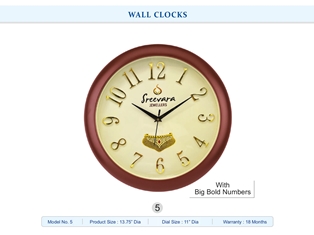 WALL CLOCK Sreevara (With Big Bold Numbers)