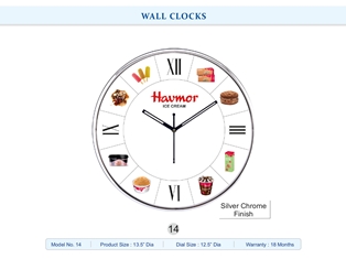 WALL CLOCK Havmor (Silver Chrome Finish)