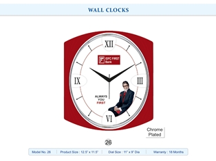 WALL CLOCK IDFC First Bank (Chrome Plated)