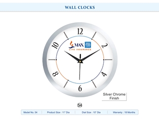 WALL CLOCK MAX (Silver Chrome Finish)