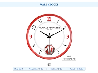 WALL CLOCK Morris Garages (with Revolving Ad)
