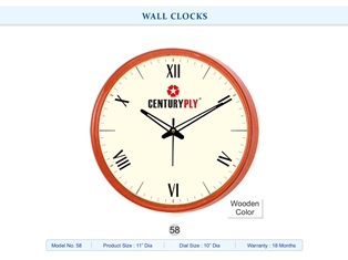 WALL CLOCK Century Ply (Wooden Color)