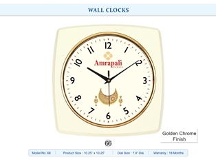 WALL CLOCK Amarapali (Golden Chrome Finish)