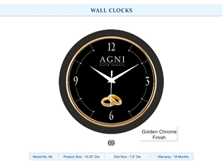 WALL CLOCK Agni (Golden Chrome Finish)