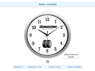 WALL CLOCK Bridgestone (Silver Chrome Finish)