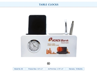 TABLE CLOCKS  ICICI Bank