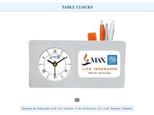 TABLE CLOCKS  Max Life Insurance