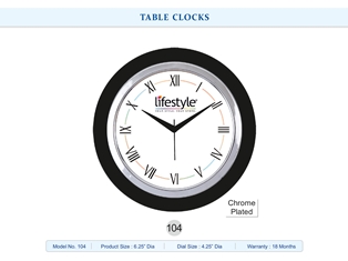 TABLE CLOCKS  Lifestyle (Chrome Plated)