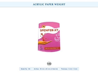 ACRYLIC PAPER WEIGHT  Spenfer-XT (2 side Ad) (5mm + 5mm)
