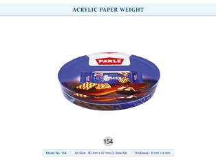 ACRYLIC PAPER WEIGHT  Parle (2 side Ad) (8mm + 8mm)