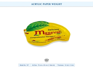 ACRYLIC PAPER WEIGHT  Maxeval (1 side Ad) (12mm + 3mm)