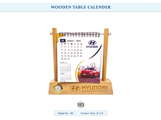 WOODEN TABLE CALENDER Hyundai (With Printing)