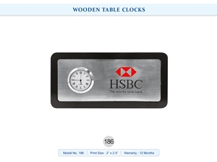 WOODEN TABLE CLOCK  HSBC (with Printing)