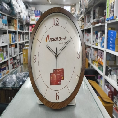 Centurply Wall Clock Wooden Finish/ICICI
