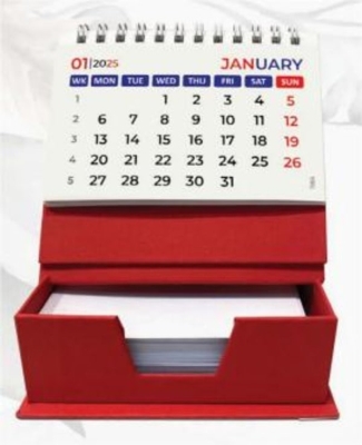 Special Calender : Cube Pad Table Calender (Red & Black)