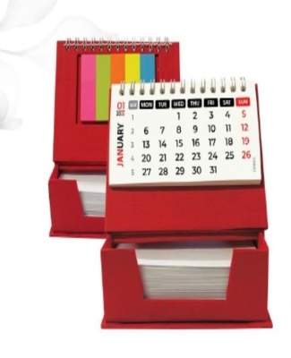 Special Calender : Cube Pad Table Calender with Sticky Notes (Blue & Black)