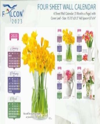 Four Sheeter Wall Calendar : Flower Vase