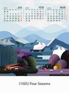 Four Sheeter Wall Calendar : Four Season