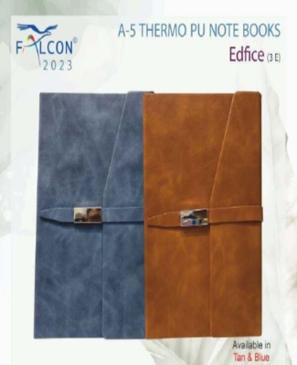 THERMO PU NOTE BOOK : Edifice (Tan & Blue)